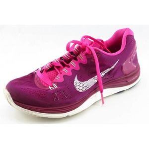 Nike Lunarglide 5 Running‎ Shoes Pink Fabric Women 6 Medium